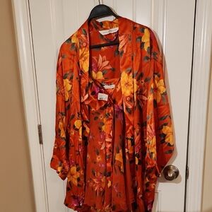 Victoria's Secret Vibrant Orange Floral Wrap